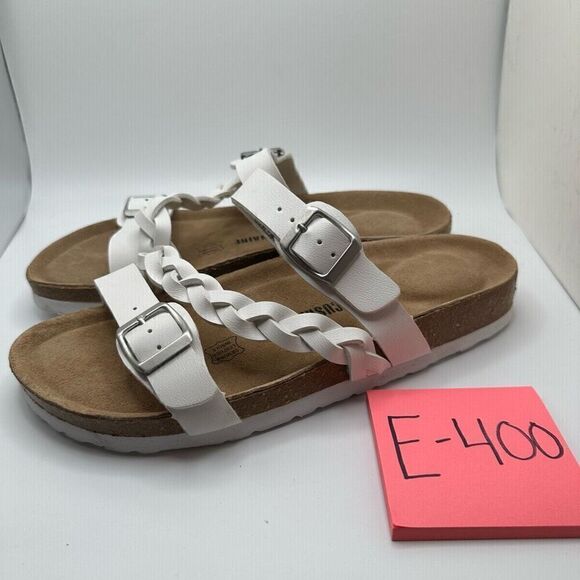 CUSHIONAIRE Women's  Cork footbed Sandal with +Comfort 8.5 WHITE - Picture 3 of 7